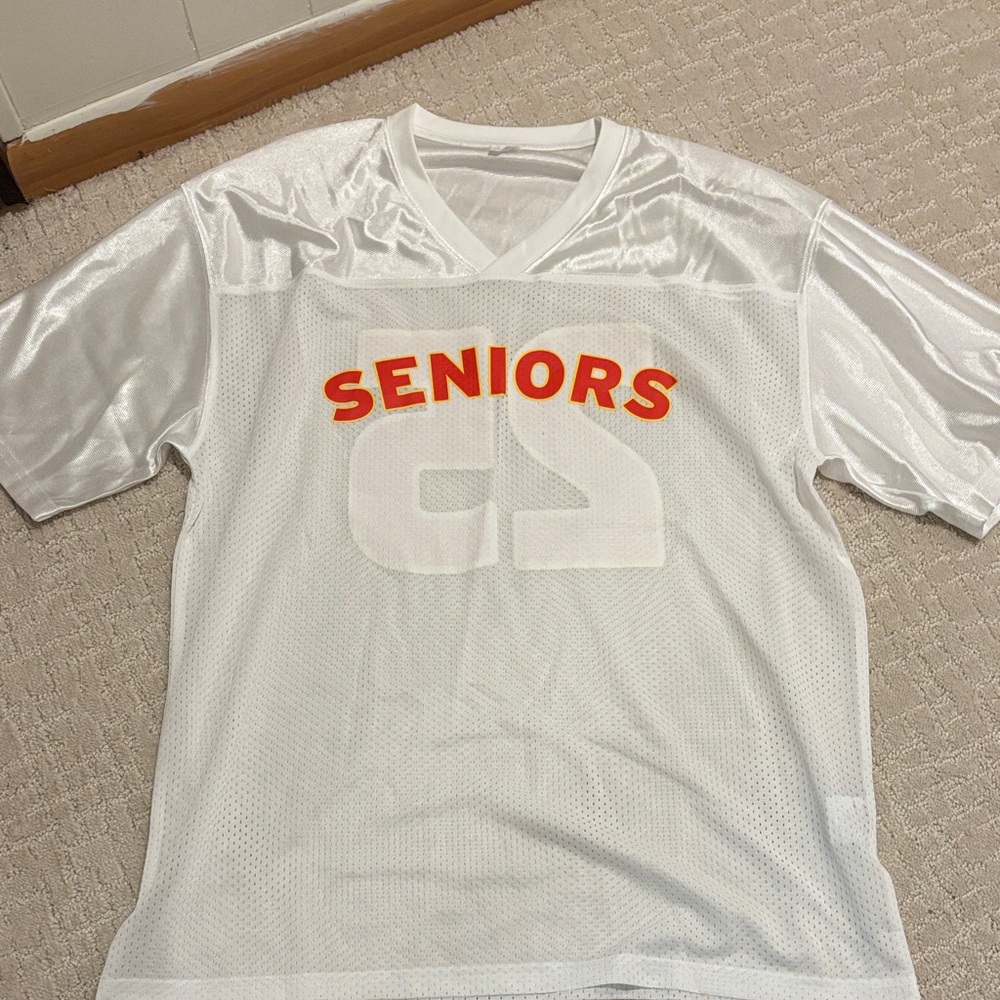 Sport-Tek White and Orange Seniors Men's Jersey